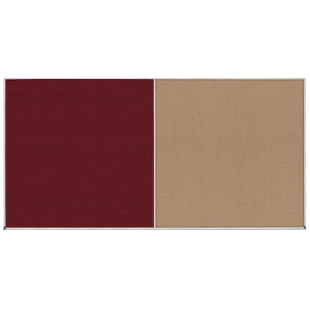 United Visual Products Enclosed Corkboard, 1 Door, 24"x36", 4" Fra UV3415-SATIN-AMETHY